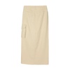 Beige Crepe Cargo Skirt