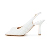 White Matelasse Sandal with Ankle Strap