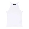 White Sleeveless Top with Logo Embroidery