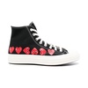 Black Canvas Heart Print Sneakers