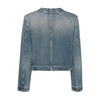 GIVENCHY Indigo Blue Denim Jacket with Signature 4G Motif and Chain-Link Detailing for Women