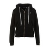 Black Hooded Cotton Sweater Zip Closure