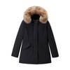 Black Synthetic Parka Coat