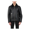 Shearling Leather Jacket with Zip Closure