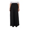 Elegant Black Linen Maxi Skirt with Pleats and Side Buttons