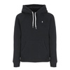 Black Cotton Hoodie with Drawstrings