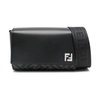 Black Compact Messenger Bag with FF Application