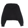 Black Crop Hoodie with Ribbed Cuffs