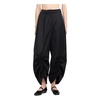 Black Wide Leg Ruched Trousers