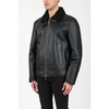 Shearling Leather Jacket with Zip Closure