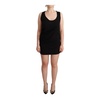 Black Sleeveless Cotton Sheath Mini Dress