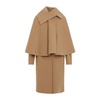 Luxurious Beige Neutral Wool Cashmere Coat