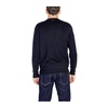 Blue Knit T-Shirt Cotton-Wool Blend