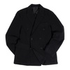 Double-Breasted Black Blazer Soft Feel