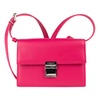 Mini Preppy Baguette Leather Bag in Magenta