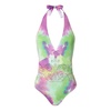 Green Tie-Dye Swimsuit with Glitter