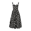 Polka dots logo cotton poplin midi dress