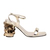 Gold Sequin Heeled Sandals