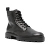 Black Calfskin Lace-Up Thick Sole Boots