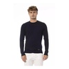 Blue Crew Neck Modal Sweater