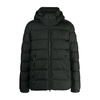 Green Black Puffer Jacket Logo Zip