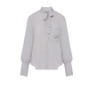 Silk blend shirt with Korean collar