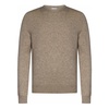 Brown Cashmere Knit Crewneck Sweater