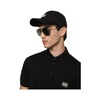 Black Stretch Cotton Baseball Cap with Metal Logo