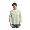 Green Striped Cotton Shirt Slim Fit