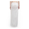 White Gathered Waistband Floor Length Skirt