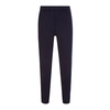 Navy Blue Double Jersey Jogger Pants with Elastic Side Bands and Logo Lettering