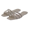 Stylish Women`s Flip Flops with Sparkling Straps and Square Toe