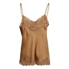 Brown Silk Lace Trim Top