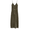 Green Velvet Palazzo Dress with V-Neck