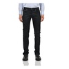 Slim-fit Black Cotton Jeans with Button Closure and Five Pockets