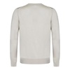 Ribbed crew neck cashmere sweater ivory