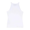 White Sleeveless Top with Logo Embroidery