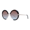 Brown Womens Sunglasses Round Mirrored Gradient