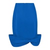 Blue Taffeta Bow Peplum Midi Skirt