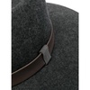 Charcoal Grey Fedora Hat with Leather Band