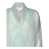 Jade V-Neck Blouse with Transparent Details