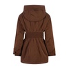 Brown Midi Down Jacket with Gothic Monogram Logo