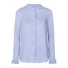 Light Blue Shirt with Button Closure and Ruffle Detail