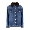 Denim Jacket with Faux Fur Collar