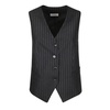 Black Pinstripe Vest with Front Pockets