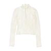 White Jacquard Turtleneck Top