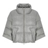 Quilted Grey Down Jacket 3/4 Sleeves