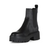 Eco-leather ankle boot with logo print inserts