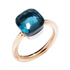 Rose Gold Ring with White Gold and Blue London Faceted Topaz