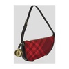 Burberry Mini Shield Check-Pattern Bell-Charm Shoulder Bag